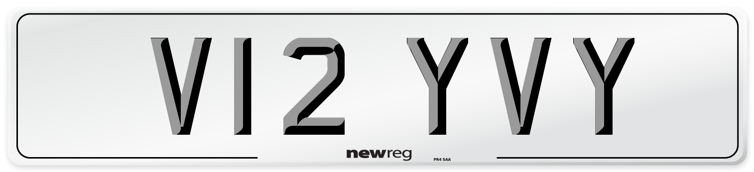 V12 YVY Number Plate from New Reg